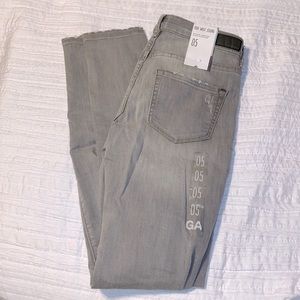 Garage High waisted jeggings. Grey. Size 5. Two holes on each leg.